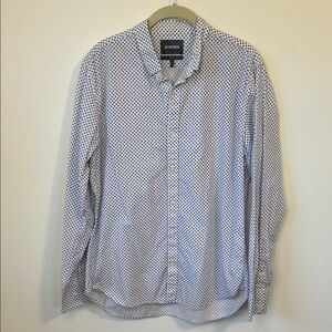 Bonobos White Shirt with Navy Dot Print